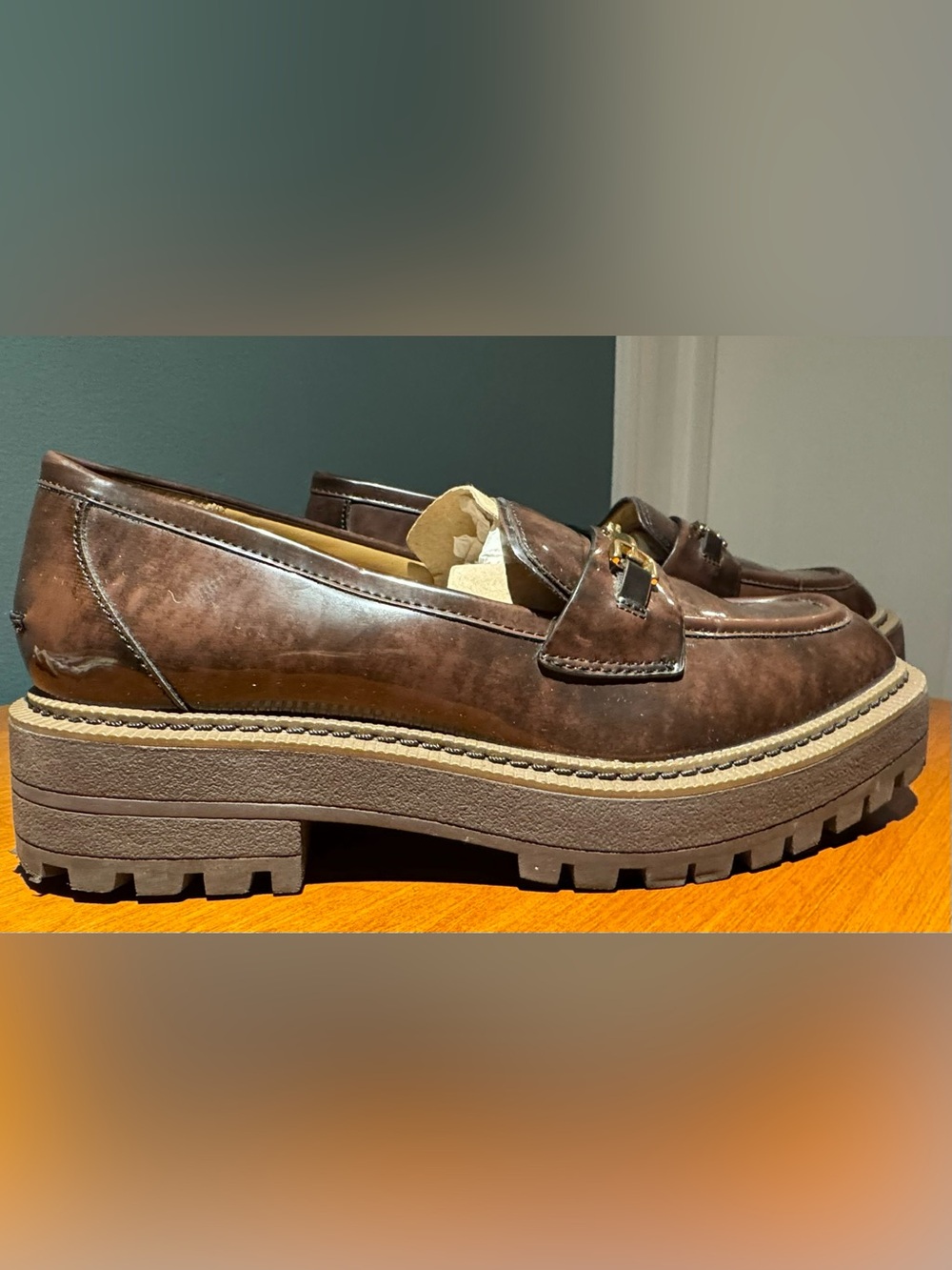 Sam Edelman women’s chunky tortoise shell loafer w bit buckle